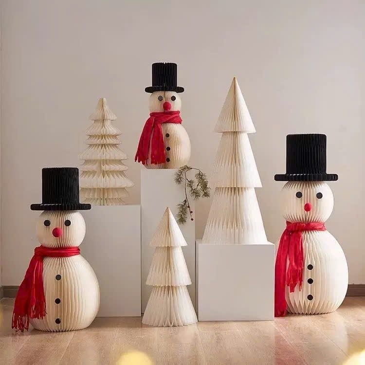  [ORDER] Set Cây Thông & Người Tuyết Giấy Xếp 3D 