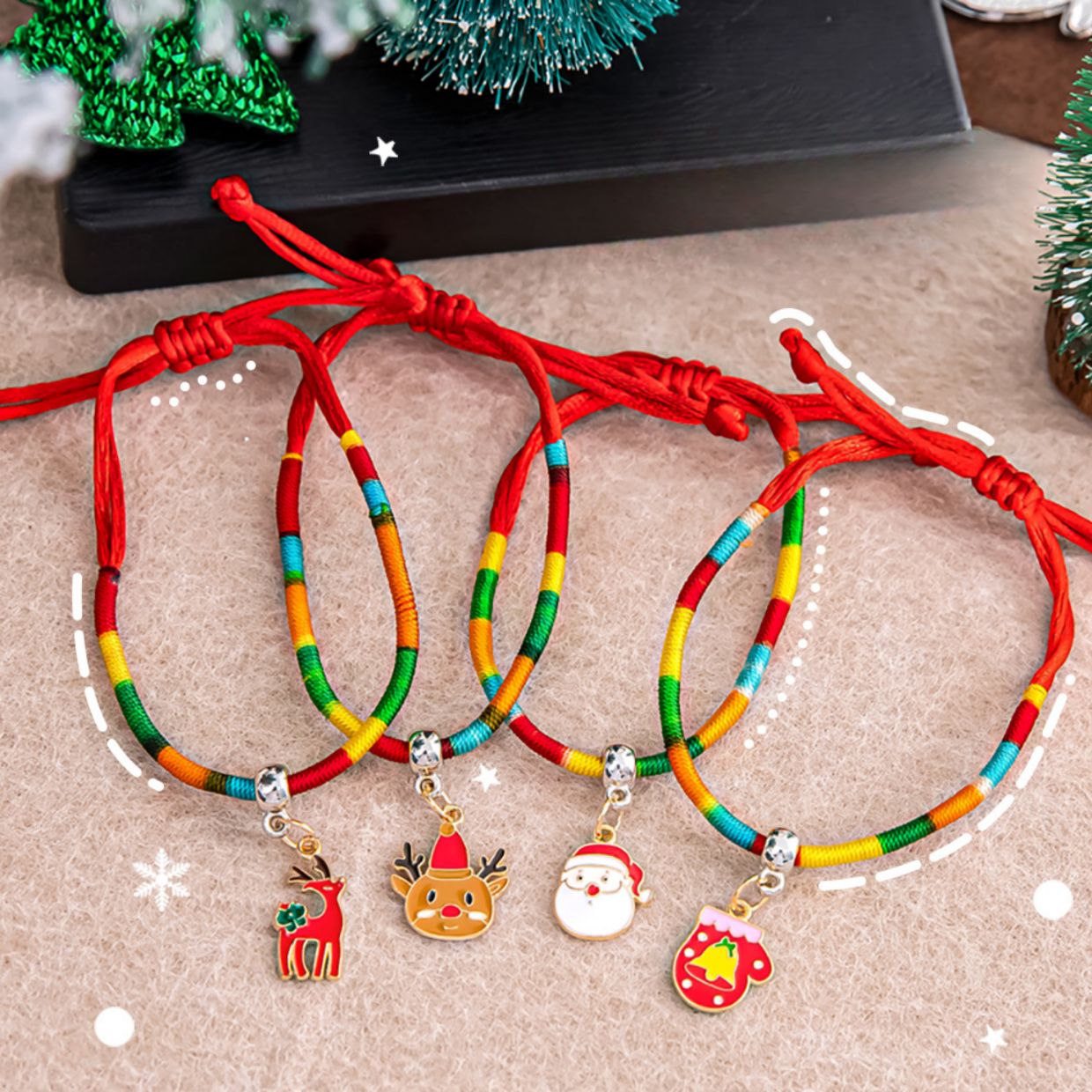  Vòng Tay Dây Rút Giáng Sinh 
