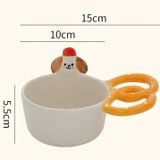  Bát Gốm Tay Cầm Pretzel Chú Cún 