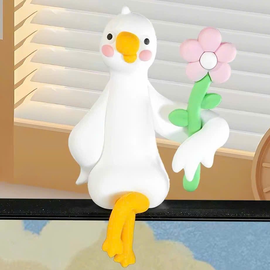  Hipper - Tượng Mini Chú Vịt Quack Quack Cầm Hoa 