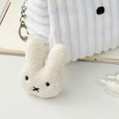  Túi Pouch Miffy Vải Nhung Kẻ 