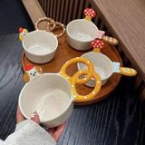  Bát Gốm Tay Cầm Pretzel Chú Cún 