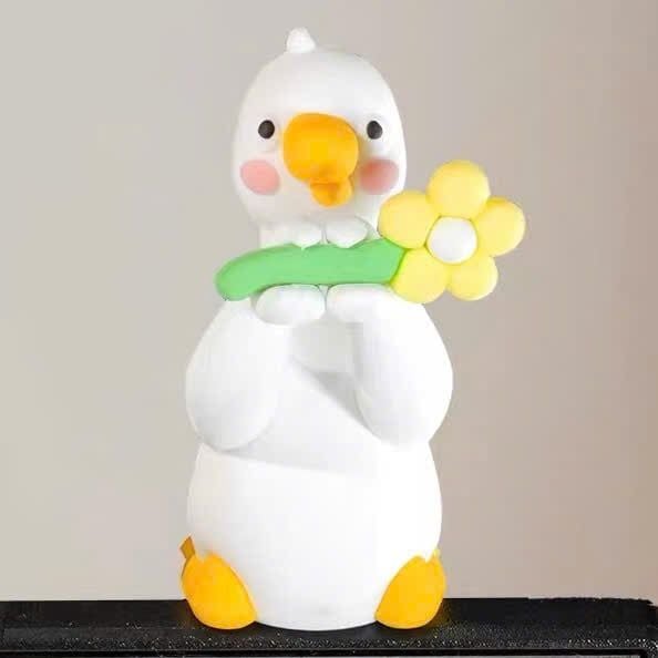  Hipper - Tượng Mini Chú Vịt Quack Quack Cầm Hoa 