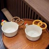  Bát Gốm Tay Cầm Pretzel Chú Cún 
