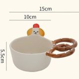  Bát Gốm Tay Cầm Pretzel Chú Cún 