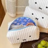  Túi Pouch Miffy Vải Nhung Kẻ 