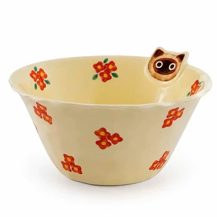  Bát, Đĩa Mèo Hoa 