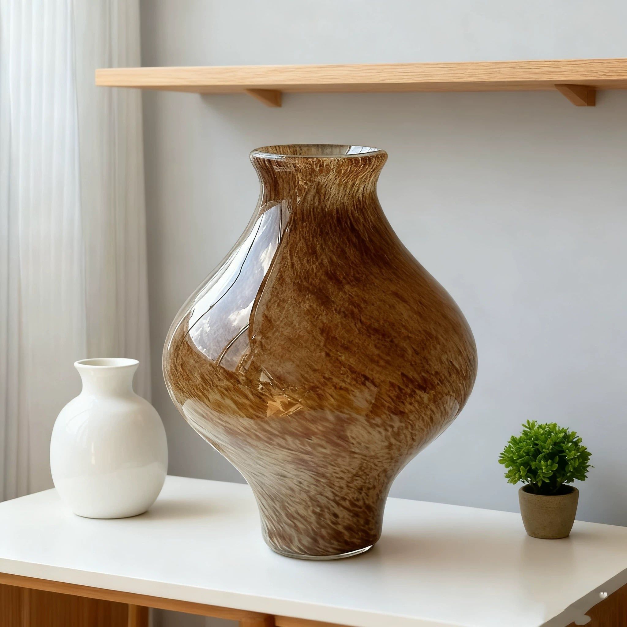  Bình Hoa Men Nâu Thời Trung Cổ 