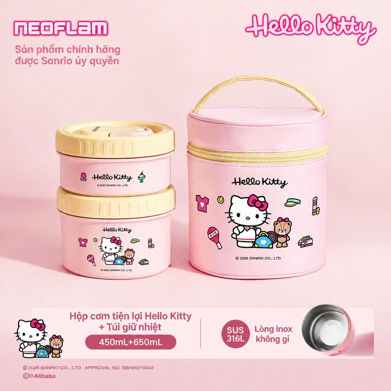  [ORDER] Hộp Cơm Giữ Nhiệt Hello Kitty Candy - Neoflam 