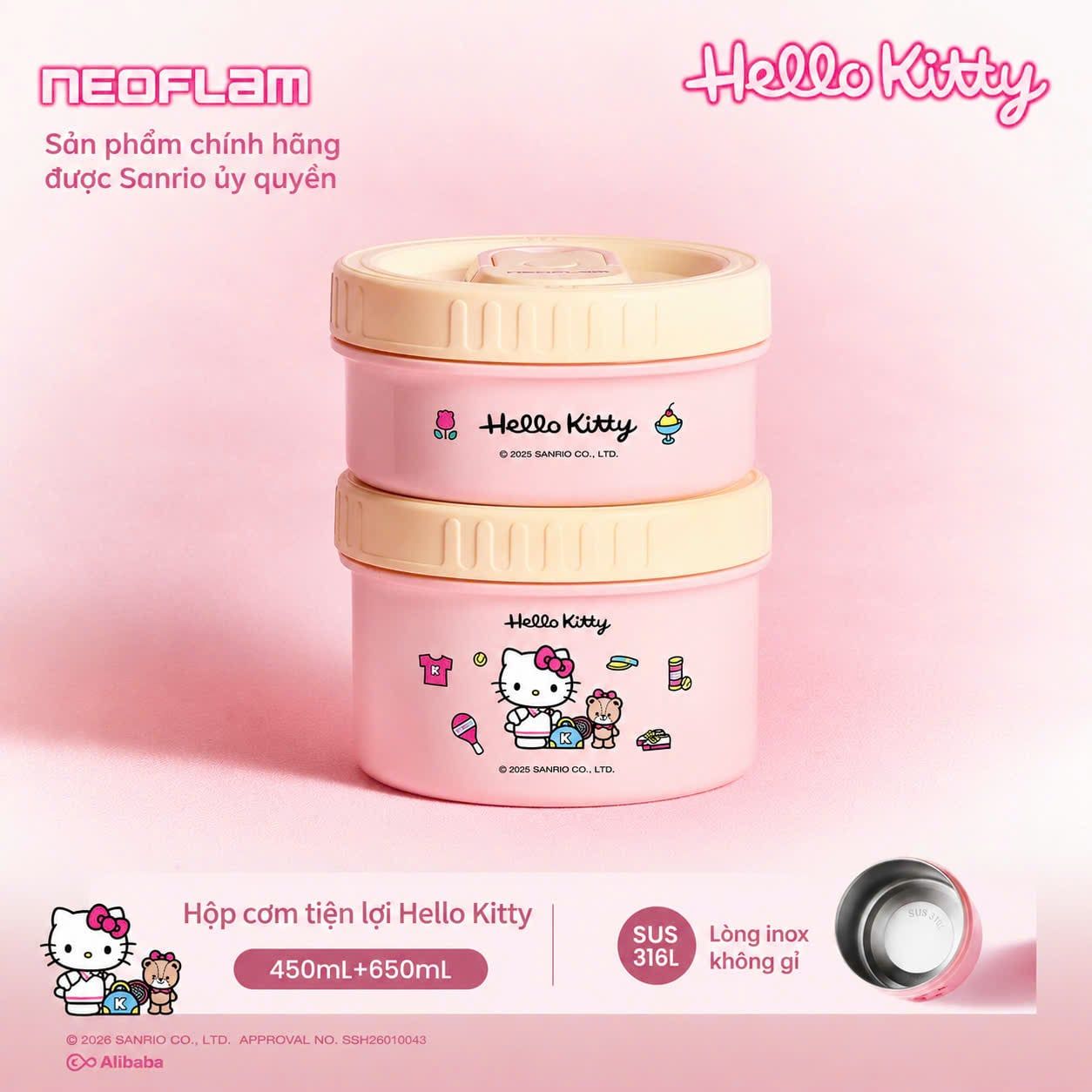  [ORDER] Hộp Cơm Giữ Nhiệt Hello Kitty Candy - Neoflam 