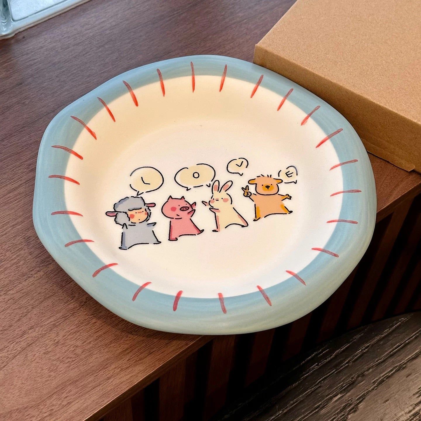  Đĩa Sứ Animal Friends 