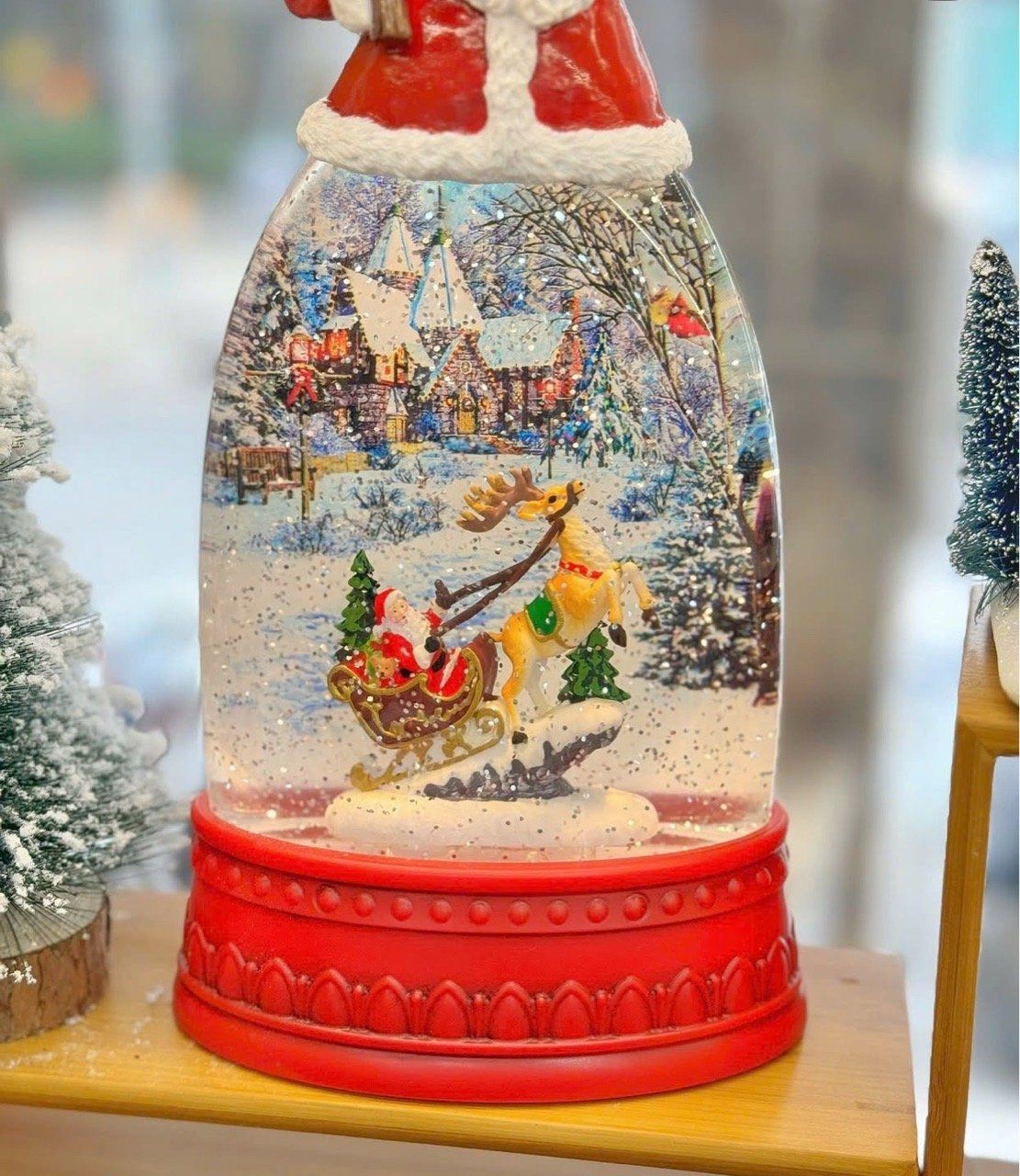  Hộp Nhạc Santa Trượt Tuyết Trang Trí 