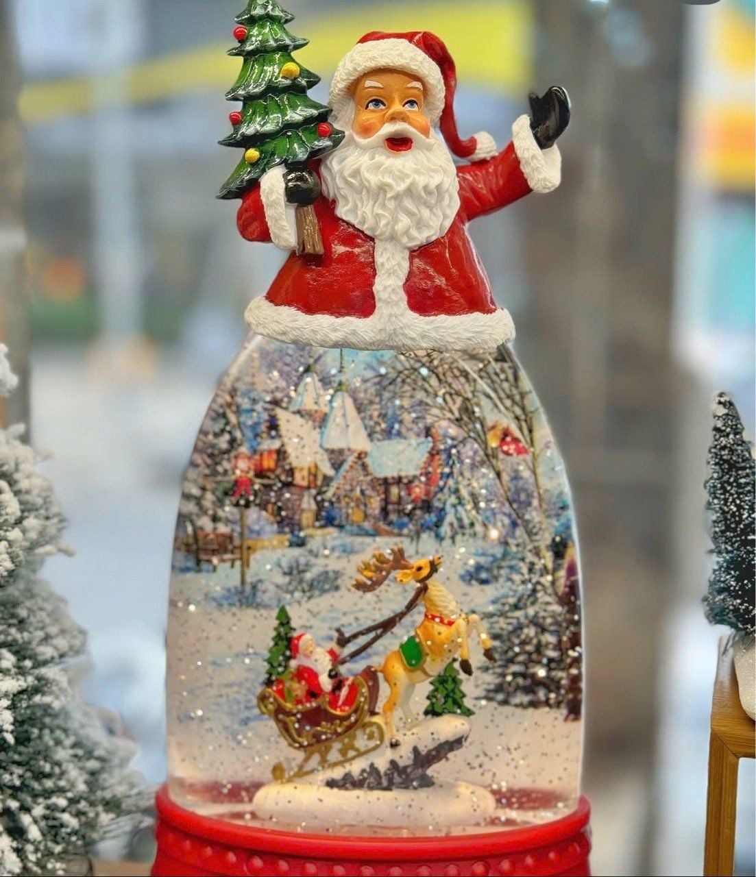  Hộp Nhạc Santa Trượt Tuyết Trang Trí 