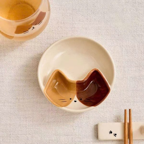  Đĩa Gia Vị Chú Mèo Tai Nâu 