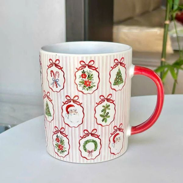  Cốc Giáng Sinh Ô Quà Kẻ Sọc Đỏ 