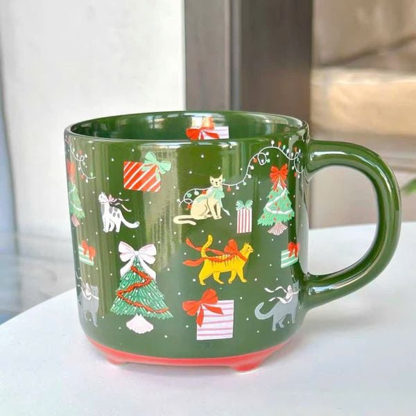  Cốc Giáng Sinh Xanh Lá Đáy Đỏ 