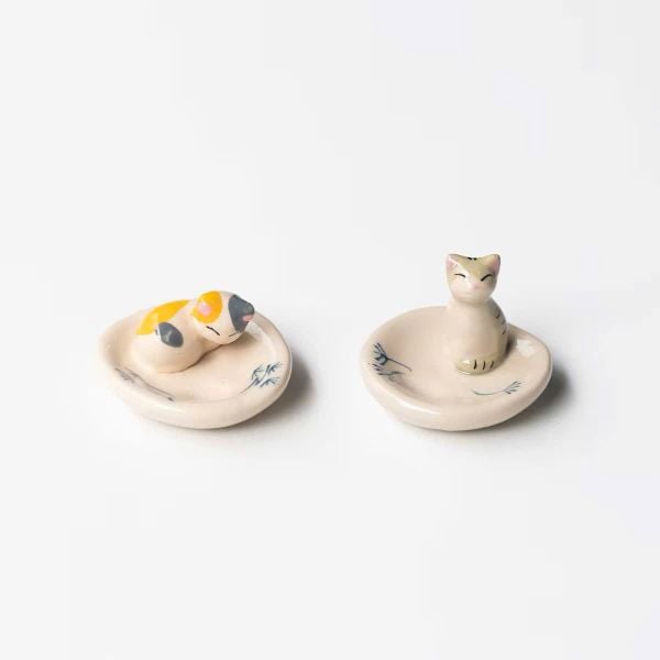  Đĩa Gia Vị Mini Mèo In Nổi 