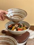 Bát Viền Vân Nâu Retro 