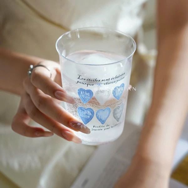  Cốc Thủy Tinh Trái Tim Xanh 