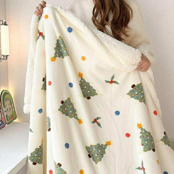  Chăn Lông Cừu Sữa Cây Thông 