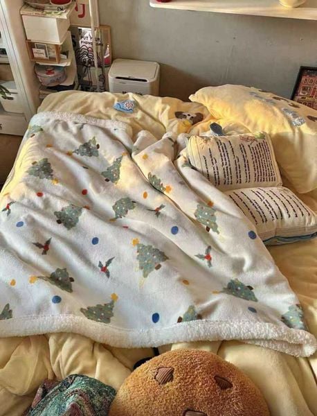  Chăn Lông Cừu Sữa Cây Thông 