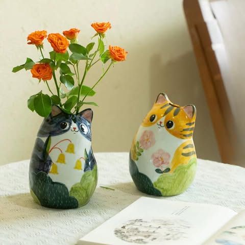  (Order) Chậu Hoa Gốm Mèo Vườn Xuân 