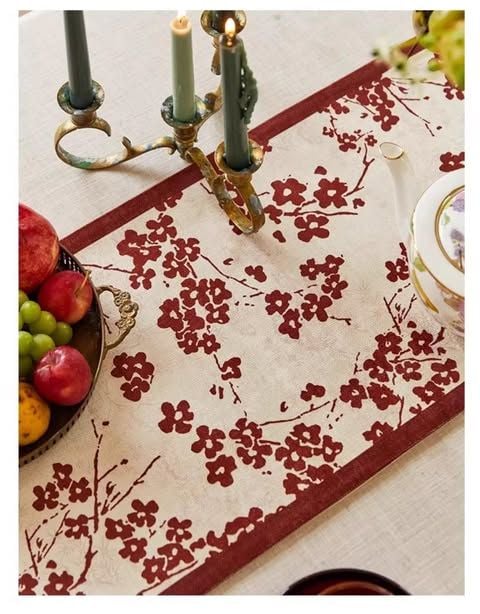  (Order) Khăn Trải Bàn Red Plum Poem 
