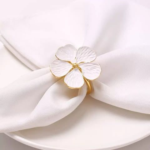  Napkin Ring Hoa Ngọc Trắng 