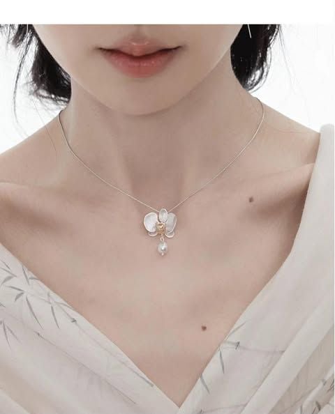  (Order) Bộ Trang Sức Hoa Lan Ngọc Trai 