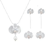  (Order) Bộ Trang Sức Hoa Lan Ngọc Trai 