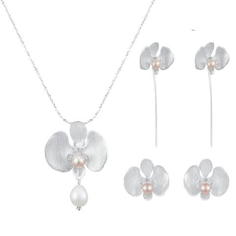  (Order) Bộ Trang Sức Hoa Lan Ngọc Trai 