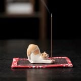  [ORDER] Đế Đốt Trầm Mèo Lười (Kèm tấm lót tre) 