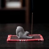 [ORDER] Đế Đốt Trầm Mèo Lười (Kèm tấm lót tre) 