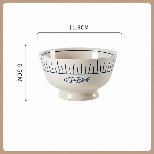  Bát Gốm Chú Cá Bơi Lội 