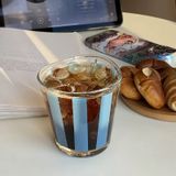  Cốc Thuỷ Tinh Kẻ Xanh 