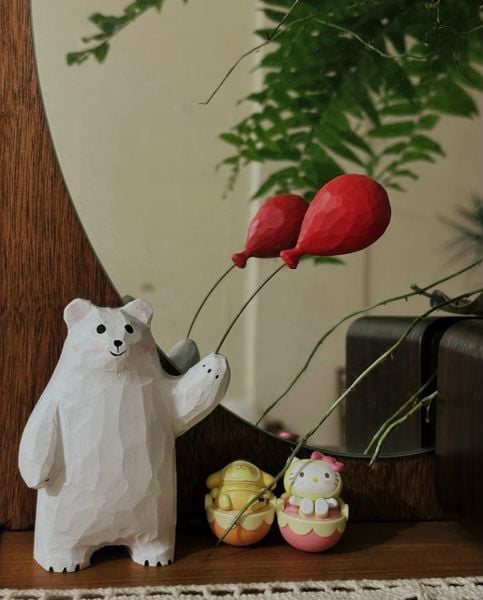  Tượng Khắc Gỗ Gấu Trắng 