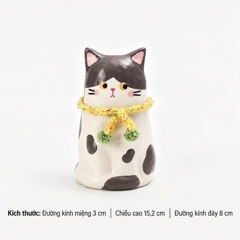  ( ORDER ) Bình Hoa Mèo Choàng Khăn 