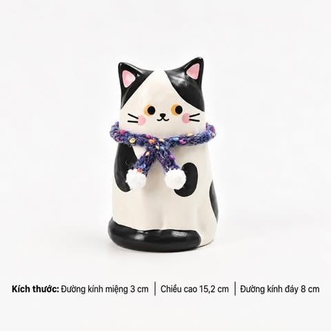  ( ORDER ) Bình Hoa Mèo Choàng Khăn 