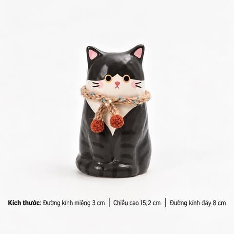  ( ORDER ) Bình Hoa Mèo Choàng Khăn 