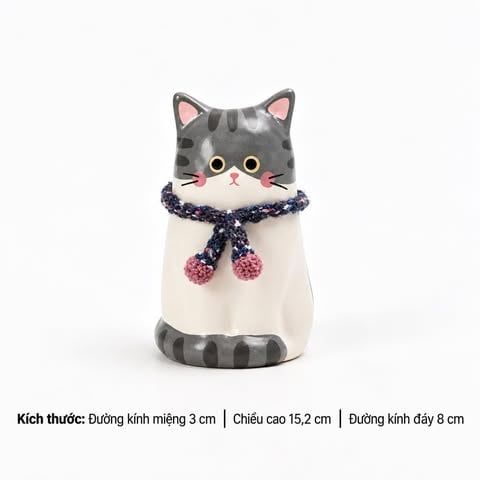  ( ORDER ) Bình Hoa Mèo Choàng Khăn 