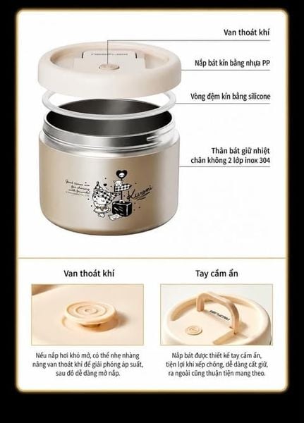  [ORDER] Hộp Cơm Giữ Nhiệt Sanrio Characters 