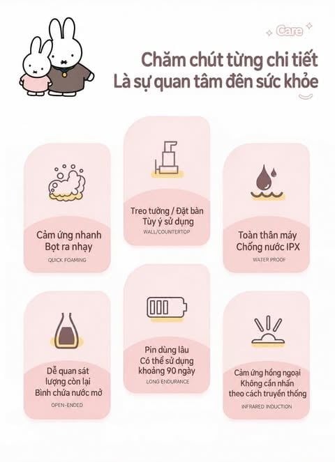  [ORDER] Máy Rửa Tay Tạo Bọt Miffy 