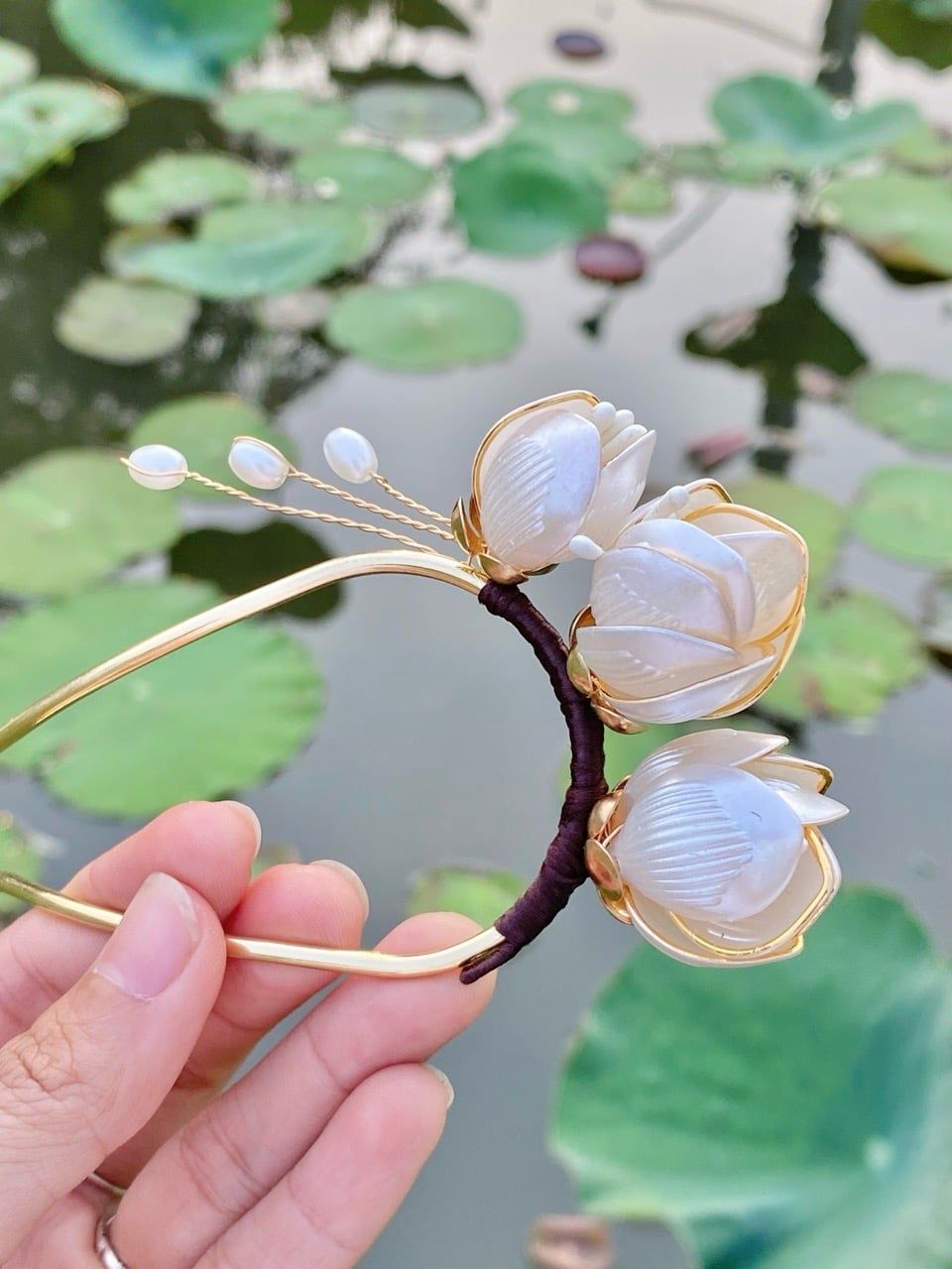 Trâm Cài Chữ U Hoa Mộc Lan 
