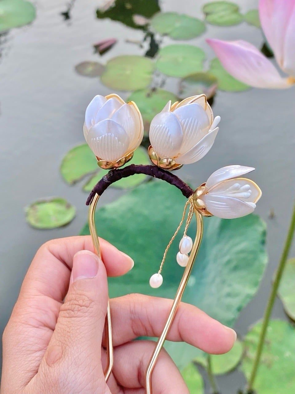  Trâm Cài Chữ U Hoa Mộc Lan 