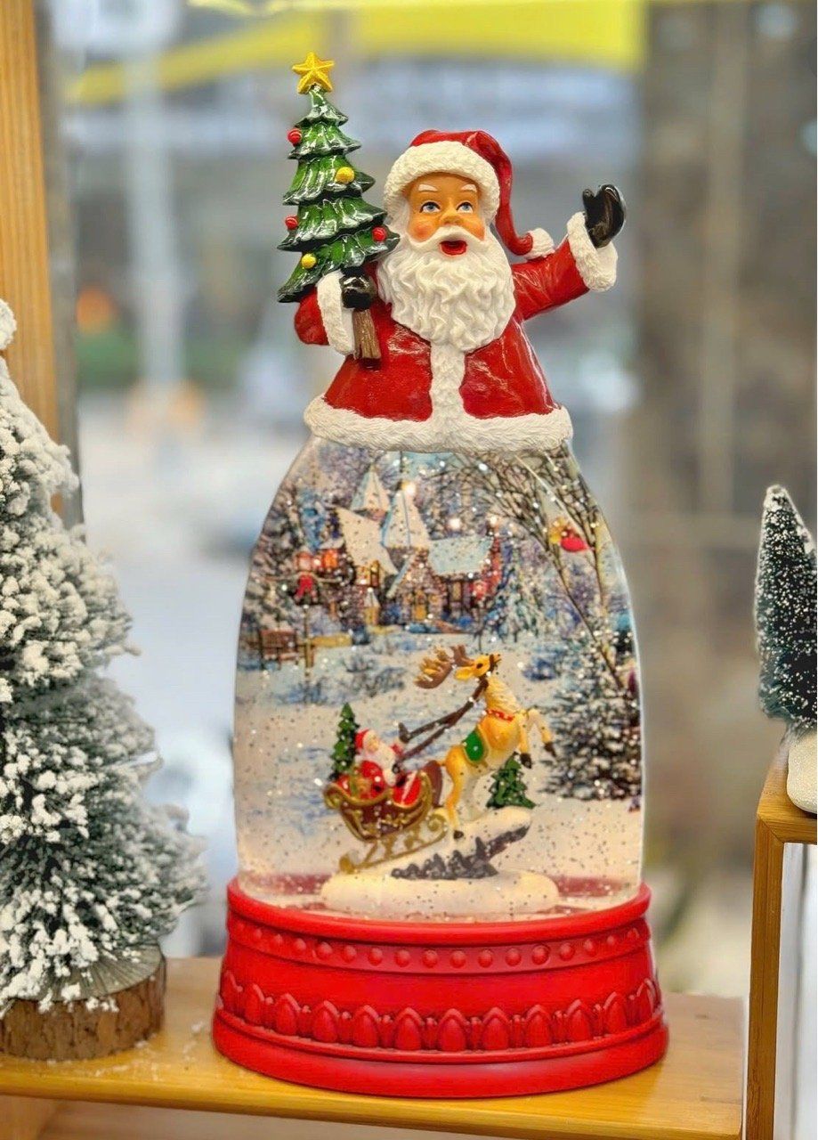  Hộp Nhạc Santa Trượt Tuyết Trang Trí 