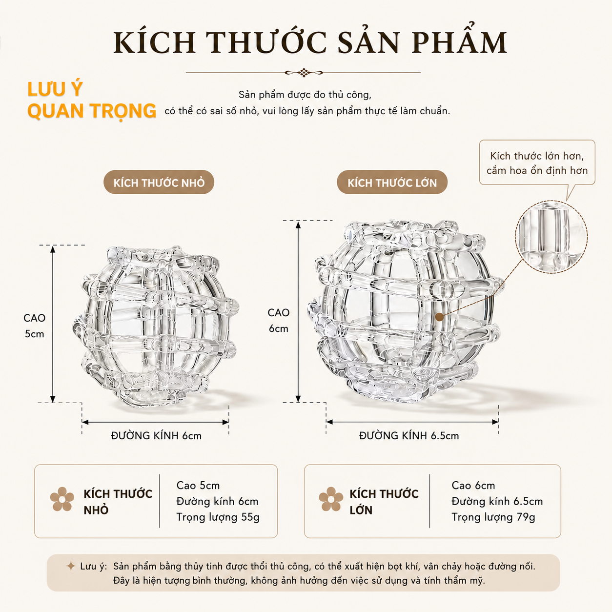  Bát Thủy Tinh & Cầu Lưới Cắm Hoa 