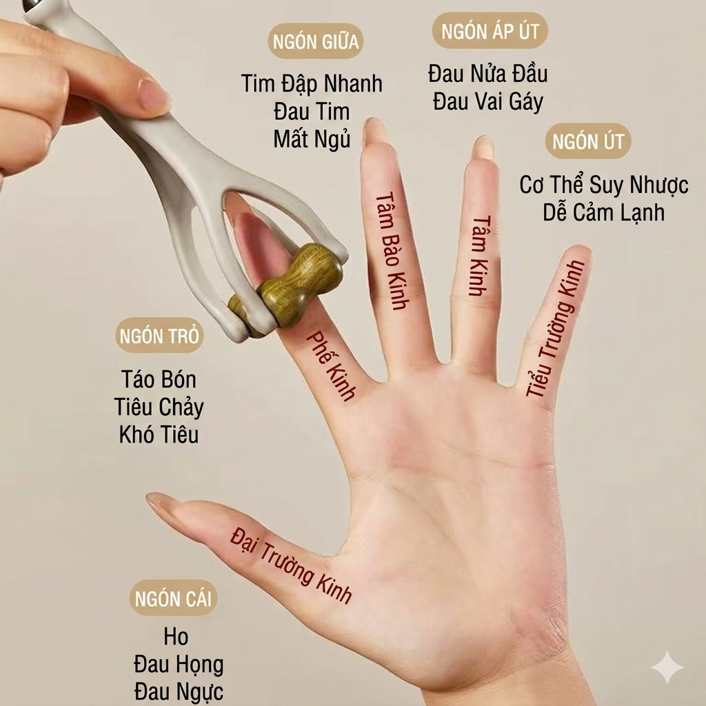  Dụng Cụ Massage Kinh Lạc Ngón Tay 