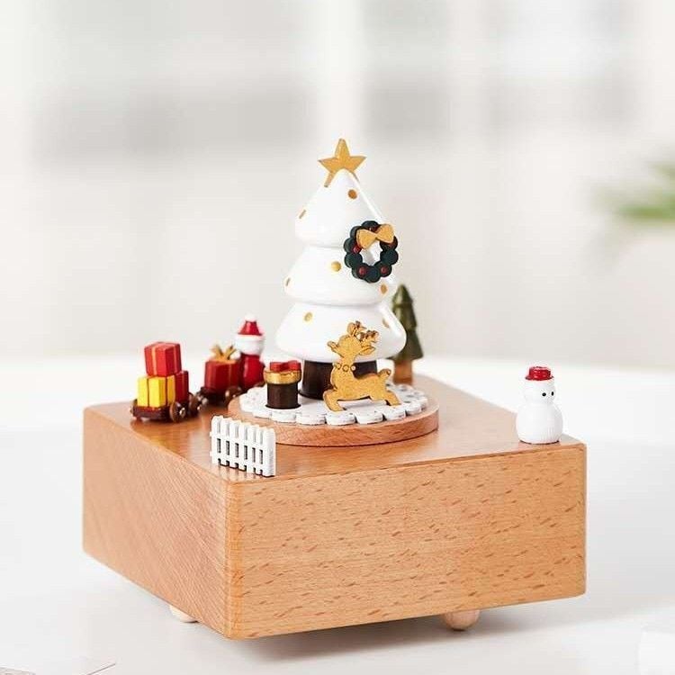  Hộp Nhạc Dây Cót Đế Gỗ Vuông 2025 