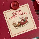  Sticker Vuông Merry Christmas Xe Trượt Tuyết (1 Miếng) 