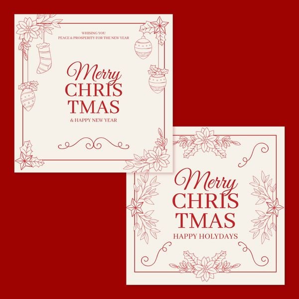  Sticker Vuông Merry Christmas (1 Miếng) 
